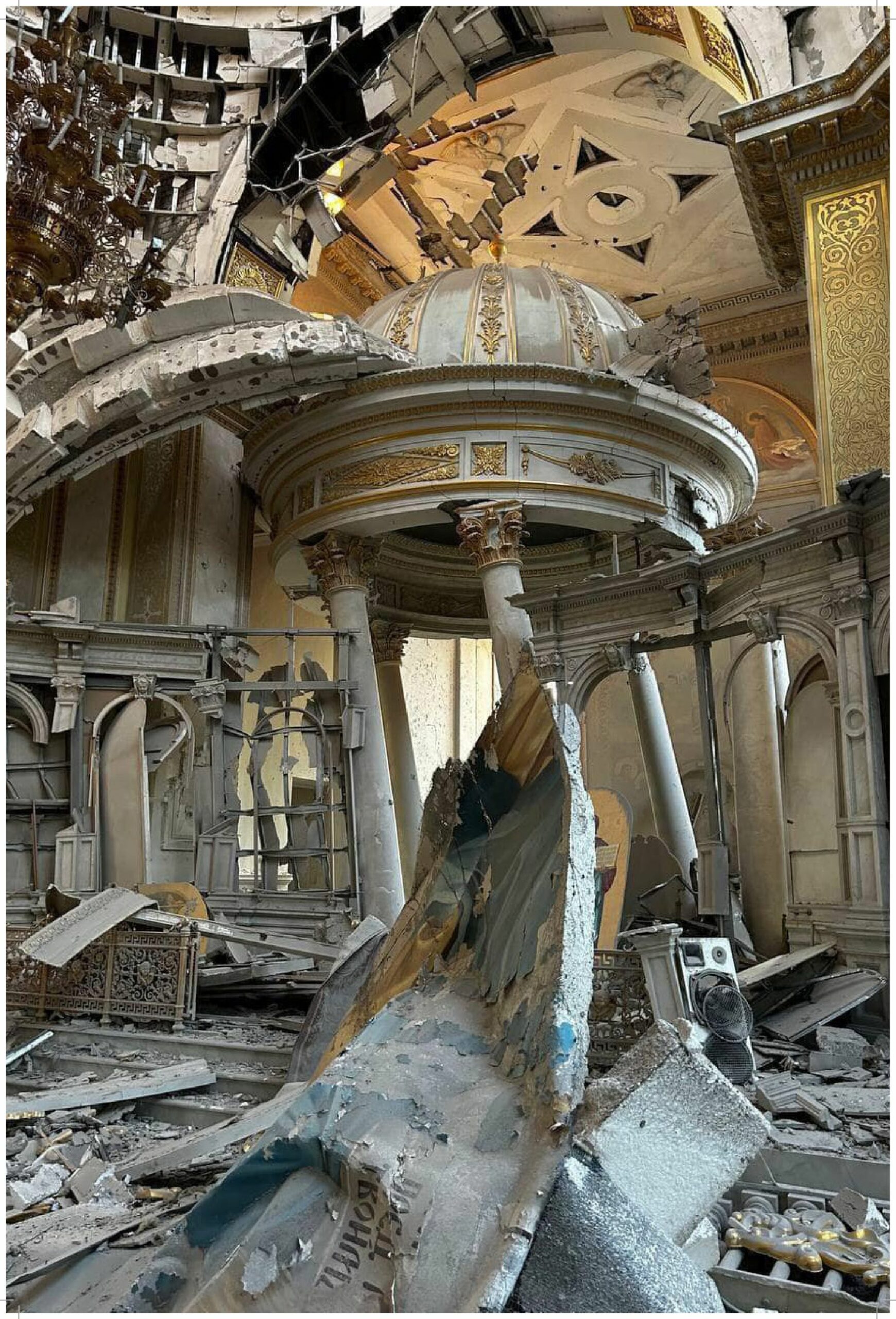 La cathédrale de la Transfiguration d’Odessa après l’attaque de missiles russes, 23 juillet 2023©Ministère des Affaires intérieures de l’Ukraine
